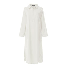 Load image into Gallery viewer, 2020 ZANZEA Elegant Midi Shirt Dress Womens Summer Sundress Vintage Button Thin Vestidos Female Long Sleeve Split Lapel Robe
