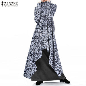 2020 ZANZEA Fashion Irregular Hoodies Dress Women's Autumn Sundress Casual Turtleneck Long Sleeve Sweatshirts Vestidos Plus Size