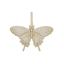 Load image into Gallery viewer, 2020 iced out sparking bling cz pink pinky women girl jewelry 5mm AAAAA cz tennis chain hip hop cool pink cz butterfly necklace