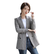 Load image into Gallery viewer, 2020 new ladies jacket feminine blazer Autumn and winter fashion elegant check women's small suit Casual coat high quality
