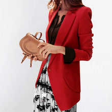 Load image into Gallery viewer, 2020 new spring and autumn casual ladies jacket L-6XL Stylish mid-length women's blazer High quality small suit red black