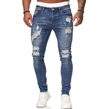 Load image into Gallery viewer, 2021 Men&#39;s Jeans Cool Skinny Ripped Stretch Slim Elastic Denim Pants Large Size Hip Hop Black Blue Casual Jogging Jeans for Men