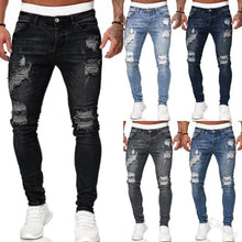 Load image into Gallery viewer, 2021 Men&#39;s Jeans Cool Skinny Ripped Stretch Slim Elastic Denim Pants Large Size Hip Hop Black Blue Casual Jogging Jeans for Men