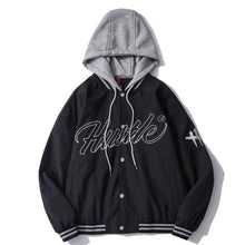 Load image into Gallery viewer, 2021 New Men&#39;s Jacket Spring Hooded Jacket Embroidery Letters Oversized Loose Style Streetwear Buttons Coat Men Women Clothing