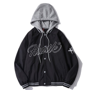 2021 New Men's Jacket Spring Hooded Jacket Embroidery Letters Oversized Loose Style Streetwear Buttons Coat Men Women Clothing