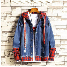 Load image into Gallery viewer, 2021 new men&#39;s light blue winter denim jacket warm denim coat large size wool lining thick slim high quality denim jacket
