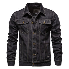 Load image into Gallery viewer, 2021 new style denim jacket men&#39;s casual solid color lapel single-breasted denim jacket men&#39;s slim fit high-quality men&#39;s jacket