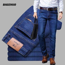 Load image into Gallery viewer, 2021NEW Men&#39;s Fashion Business Jeans Classic Style Casual Stretch Slim Jean Pants Male Brand Denim Trousers Black Blue