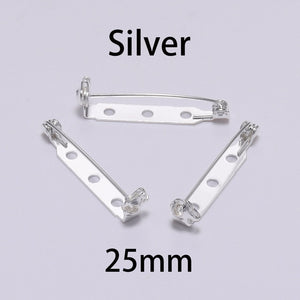 20pcs 20 25 32mm Plated Brooch Clip Base Pins Blank Safe Lock Brooch Pin Base For DIY Jewelry Making Clothing Findings Wholesale