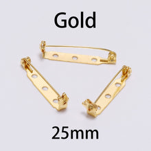 Load image into Gallery viewer, 20pcs 20 25 32mm Plated Brooch Clip Base Pins Blank Safe Lock Brooch Pin Base For DIY Jewelry Making Clothing Findings Wholesale