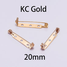 Load image into Gallery viewer, 20pcs 20 25 32mm Plated Brooch Clip Base Pins Blank Safe Lock Brooch Pin Base For DIY Jewelry Making Clothing Findings Wholesale