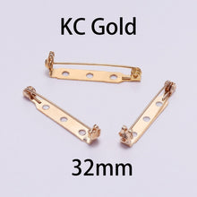 Load image into Gallery viewer, 20pcs 20 25 32mm Plated Brooch Clip Base Pins Blank Safe Lock Brooch Pin Base For DIY Jewelry Making Clothing Findings Wholesale