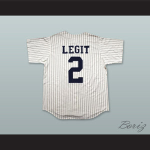 2 Legit White Pinstriped Baseball Jersey
