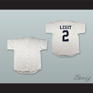 2 Legit White Pinstriped Baseball Jersey