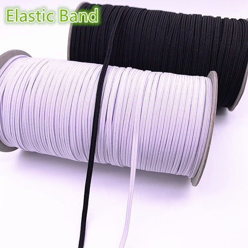 3-12mm 5 Yards Hight-Elastic Bands Spool Sewing Band Flat Elastic Cord White Black for Jewelry Making Diy Handmade Accessories