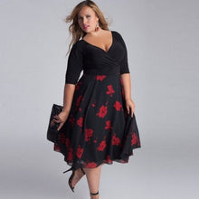 Load image into Gallery viewer, 38# Floral Printing Women Dresses Sexy V-neck Maxi Evening Party Boho Beach Dress Plus Size Dress Women Vestido Mujer