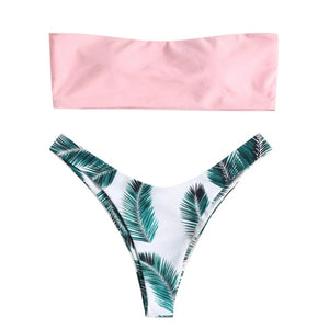 38# Tube Top Bikini Set 2020 Sexy Swimsuit Women Bikini Brazilian Thong Swimwear Female Halter Top Bathing Suit Swimming Wear
