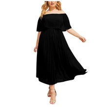 Load image into Gallery viewer, 38# Women's Dress Women Sexy Fashion Shoulder Chiffon Layered Loose Casual Solid Color Ruffle Party Casual Dress