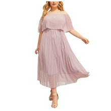 Load image into Gallery viewer, 38# Women's Dress Women Sexy Fashion Shoulder Chiffon Layered Loose Casual Solid Color Ruffle Party Casual Dress