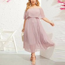 Load image into Gallery viewer, 38# Women's Dress Women Sexy Fashion Shoulder Chiffon Layered Loose Casual Solid Color Ruffle Party Casual Dress