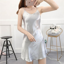 Load image into Gallery viewer, 3XL Women Nightwear Summer Nightie Sleeveless Home Dress Satin Nightdress Nightgown Sexy Sleepwear Sleepshirt Plus Size