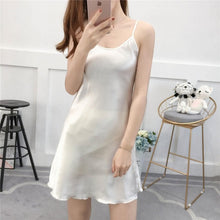 Load image into Gallery viewer, 3XL Women Nightwear Summer Nightie Sleeveless Home Dress Satin Nightdress Nightgown Sexy Sleepwear Sleepshirt Plus Size