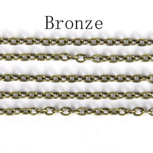 5 Meter 1.5 2.0 2.5mm Oval Link Chains For Jewelry Making DIY Supplies Necklace Bracelet Chain Findings