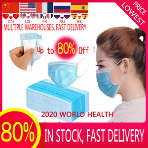 50/100 PCS In Stock Dust Mask Fine Smog PM 2.5 Air Filter Mask Pollen Safety Anti Proof Mascaras Protective Mask Face Masks