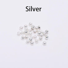 Load image into Gallery viewer, 500pcs/lot Gold Silver Copper Ball Crimp End Beads Dia 2 2.5 3 mm Stopper Spacer Beads For Diy Jewelry Making Findings Supplies