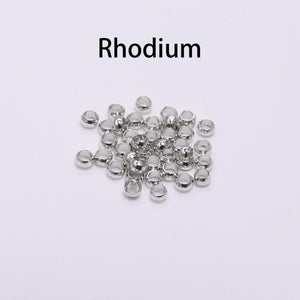 500pcs/lot Gold Silver Copper Ball Crimp End Beads Dia 2 2.5 3 mm Stopper Spacer Beads For Diy Jewelry Making Findings Supplies