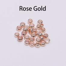 Load image into Gallery viewer, 500pcs/lot Gold Silver Copper Ball Crimp End Beads Dia 2 2.5 3 mm Stopper Spacer Beads For Diy Jewelry Making Findings Supplies