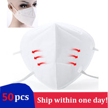 Load image into Gallery viewer, 50Pcs KN90 3 Layers Disposable Medical Mask Dustproof Face Mouth Masks PM2.5 Anti Pollution Breathing Safety Masks