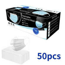 Load image into Gallery viewer, 50Pcs/Lot Disposable Mask Anti Pollution Masks Fabric Nonwovens Dustproof Health Care Mouth Mask Blue Adult Unisex Protection