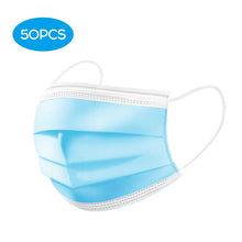 Load image into Gallery viewer, 50pcs Protect mask Disposable 3-Layer Mask Non-woven Fiber Fabric Breathable Face Mouth Dust Mask face mask