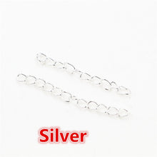 Load image into Gallery viewer, 50pcs/lot 50mm 70mm 5x4mm Necklace Extension Chain Bulk Bracelet Extended Chains Tail Extender For DIY Jewelry Making Findings