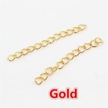 Load image into Gallery viewer, 50pcs/lot 50mm 70mm 5x4mm Necklace Extension Chain Bulk Bracelet Extended Chains Tail Extender For DIY Jewelry Making Findings