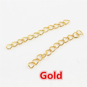 50pcs/lot 50mm 70mm 5x4mm Necklace Extension Chain Bulk Bracelet Extended Chains Tail Extender For DIY Jewelry Making Findings