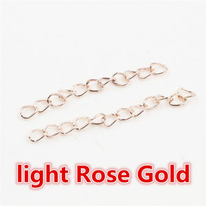 50pcs/lot 50mm 70mm 5x4mm Necklace Extension Chain Bulk Bracelet Extended Chains Tail Extender For DIY Jewelry Making Findings