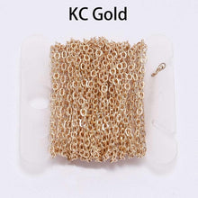 Load image into Gallery viewer, 5M/lot 1.5 2.0 2.5 mm Gold Silver Bronze Oval Link Necklace Chain Bulk Brass For Jewelry Making DIY Materials Findings Supplies