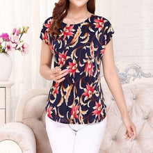 Load image into Gallery viewer, 5XL 2018 Women Ladies Clothing Tops short Sleeve printing Shirts Casual Boat anchor Blouse Silk female woman clothes plus size