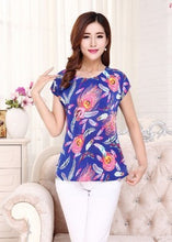 Load image into Gallery viewer, 5XL 2018 Women Ladies Clothing Tops short Sleeve printing Shirts Casual Boat anchor Blouse Silk female woman clothes plus size