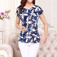 Load image into Gallery viewer, 5XL 2018 Women Ladies Clothing Tops short Sleeve printing Shirts Casual Boat anchor Blouse Silk female woman clothes plus size
