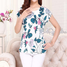 Load image into Gallery viewer, 5XL 2018 Women Ladies Clothing Tops short Sleeve printing Shirts Casual Boat anchor Blouse Silk female woman clothes plus size