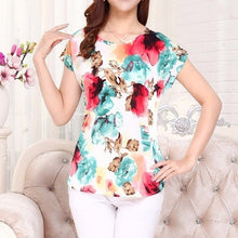 Load image into Gallery viewer, 5XL 2018 Women Ladies Clothing Tops short Sleeve printing Shirts Casual Boat anchor Blouse Silk female woman clothes plus size