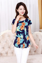 Load image into Gallery viewer, 5XL 2018 Women Ladies Clothing Tops short Sleeve printing Shirts Casual Boat anchor Blouse Silk female woman clothes plus size