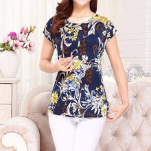 Load image into Gallery viewer, 5XL 2018 Women Ladies Clothing Tops short Sleeve printing Shirts Casual Boat anchor Blouse Silk female woman clothes plus size