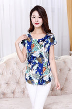 Load image into Gallery viewer, 5XL 2018 Women Ladies Clothing Tops short Sleeve printing Shirts Casual Boat anchor Blouse Silk female woman clothes plus size