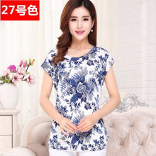Load image into Gallery viewer, 5XL 2018 Women Ladies Clothing Tops short Sleeve printing Shirts Casual Boat anchor Blouse Silk female woman clothes plus size