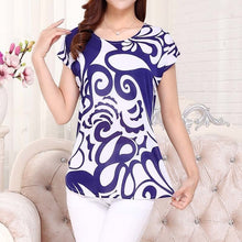 Load image into Gallery viewer, 5XL 2018 Women Ladies Clothing Tops short Sleeve printing Shirts Casual Boat anchor Blouse Silk female woman clothes plus size