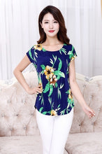 Load image into Gallery viewer, 5XL 2018 Women Ladies Clothing Tops short Sleeve printing Shirts Casual Boat anchor Blouse Silk female woman clothes plus size